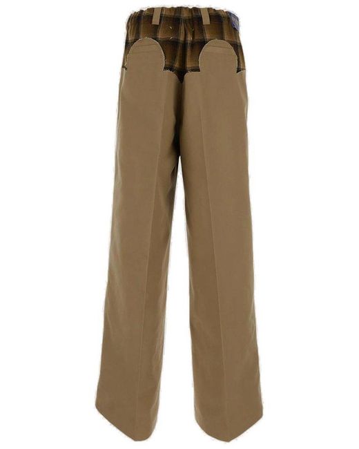 Maison Margiela Natural Checkered Panelled Trousers for men