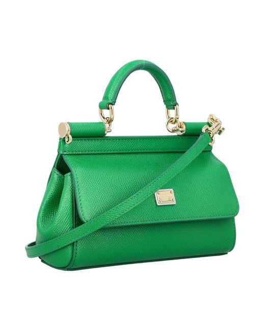 Dolce & Gabbana Green Sicily Small Tote Bag