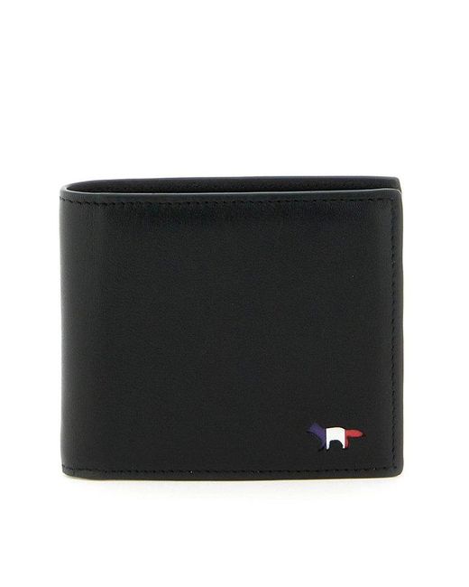 Maison Kitsuné Black Maison Kitsune 'tricolor Fox' Compact Wallet for men