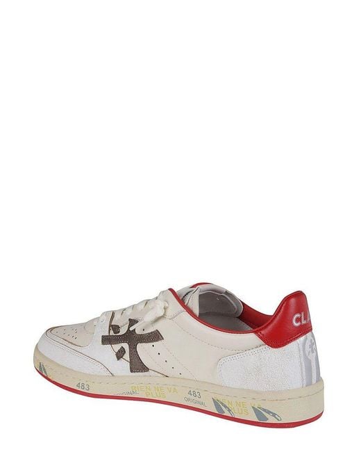 Premiata White Bskt Clay Sneakers for men