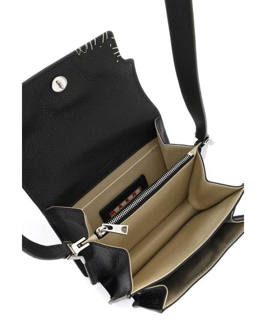 Marni Black Mini Soft Trunk Shoulder Bag for men