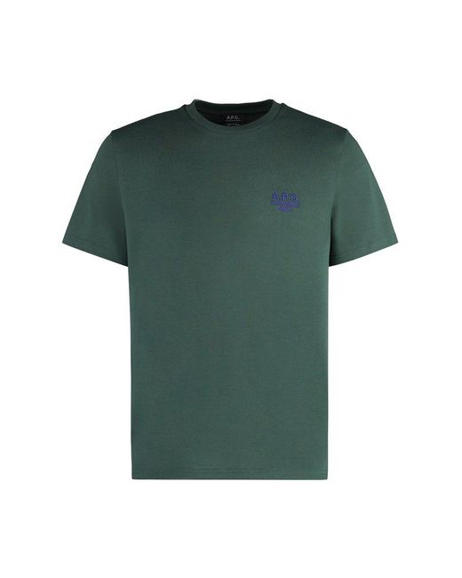 A.P.C. Green Raymond Cotton Crew-neck T-shirt for men