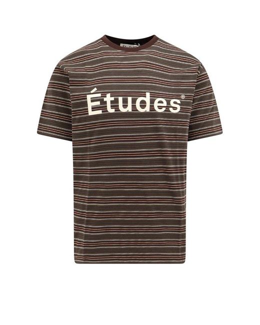 Etudes Studio Brown Wonder Logo Printed T-shirt for men