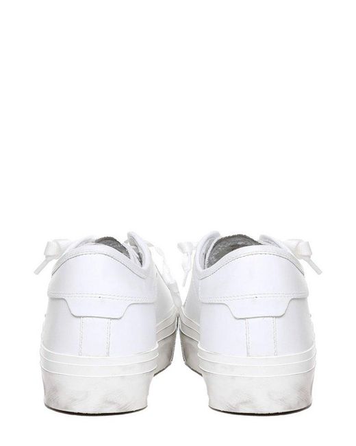 Philippe Model White Logo Patch Lace-up Sneakers