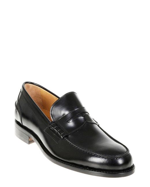 BERWICK  1707 Black Classic Penny Loafers for men