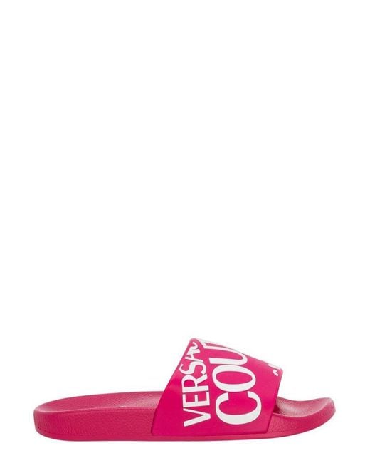 Versace Jeans Pink Logo Embossed Sandals