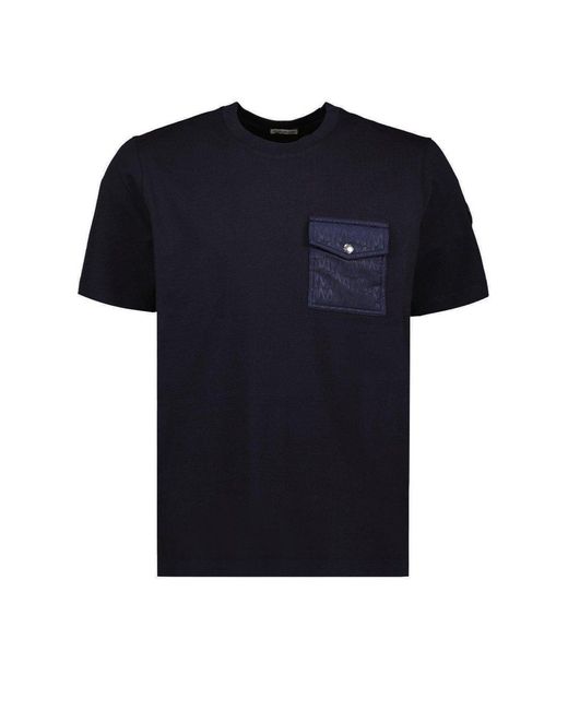 Moncler Black Logo Jacquard Patch Pocket T-shirt for men