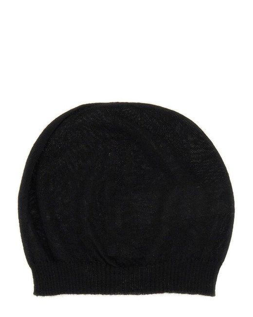 Rick Owens Black Cashmere Hat for men