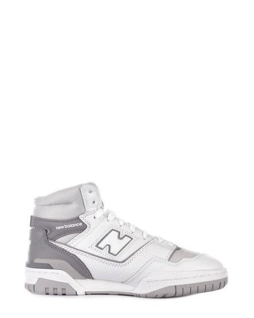 New Balance White 650 High-Top Lace-Up Sneakers