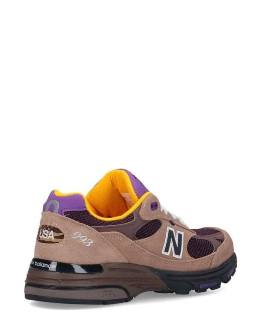 New Balance Brown 993 Lace-Up Sneakers for men