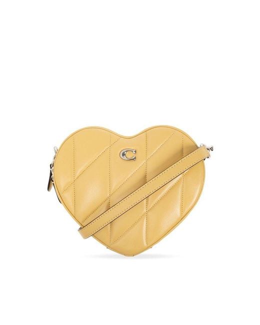 COACH Yellow 'heart' Shoulder Bag,
