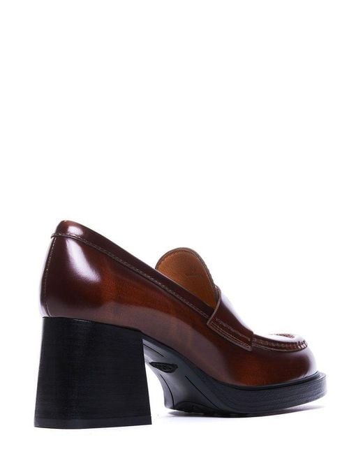 Tod's Brown Logo Engraved Pumps