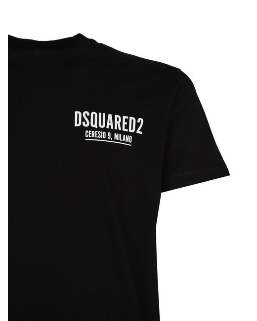 DSquared² Black Logo Printed Crewneck T-shirt for men