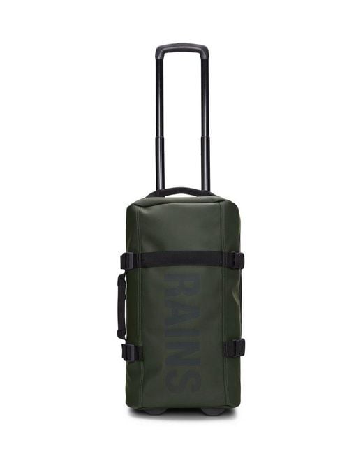 Rains Black Rolling Travel Bag for men
