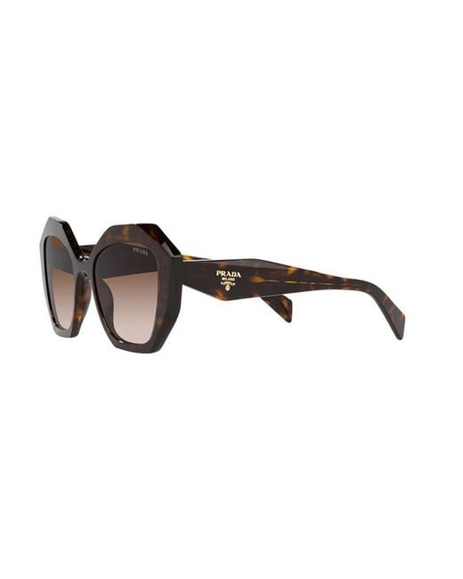 Prada Brown Geometric Frame Sunglasses