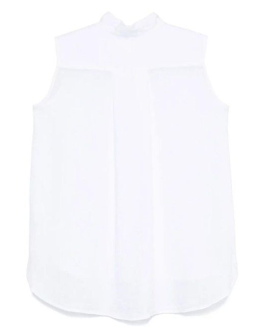 Malo White Sleeveless Button-Down Shirt