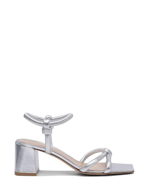 Gianvito Rossi White Juno 55 Block Heel Sandals