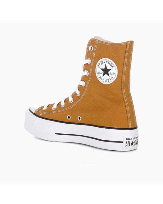 Converse Chuck Taylor High Top Platform Sneakers in Yellow | Lyst