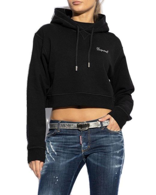 DSquared² Black Hoodie With Logo,