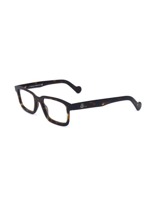 Moncler Black Rectangular Frame Glasses for men
