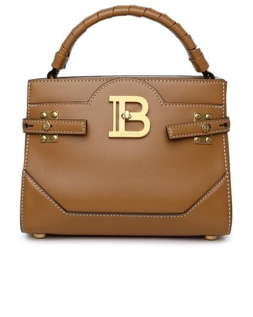 Balmain Bbuzz 22 Brown Leather Bag