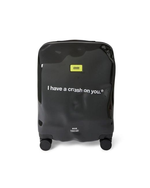 MSGM Black Slogan Printed Suitcase