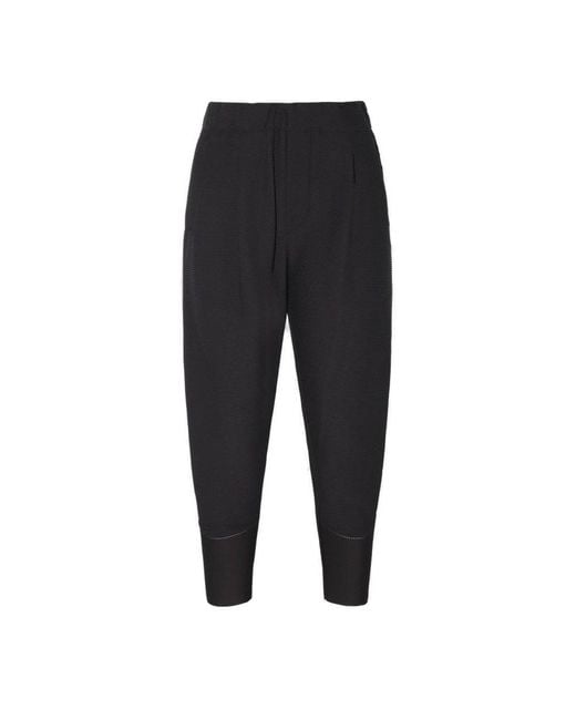 Issey Miyake Black High Waist Pleated Cropped Trousers
