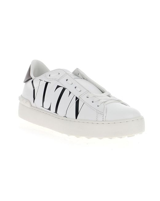 valentino open leather sneakers