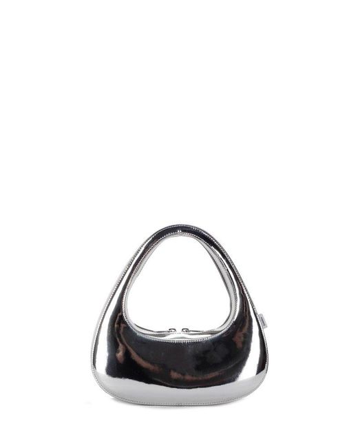 Coperni Black Swipe Mirrored Tote Bag