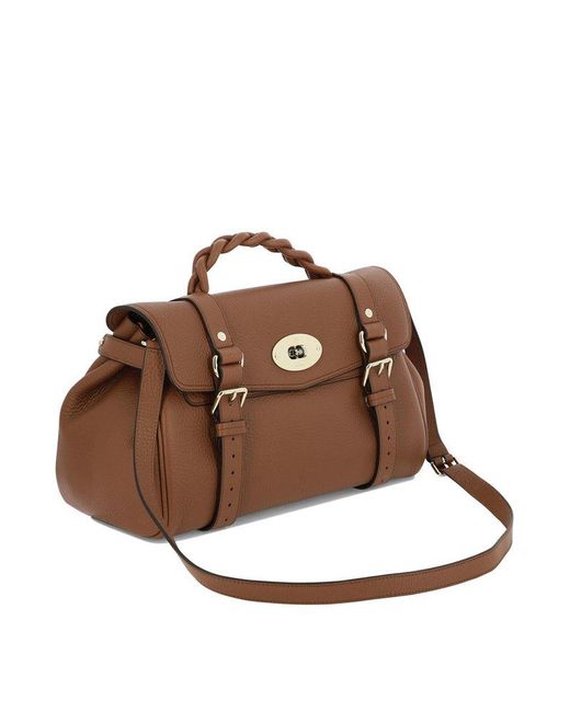 Mulberry Brown Alexa Twist-lock Crossbody Bag