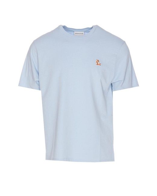 Maison Kitsuné Blue Fox Patch Logo T-shirt for men