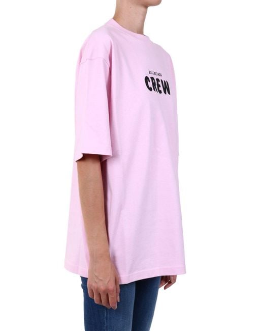 balenciaga t shirt pink logo