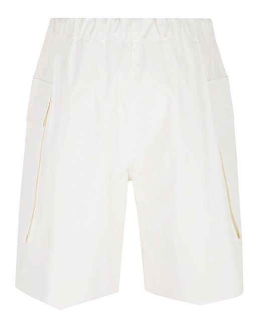 Jil Sander White Relaxed Fit Cotton Poplin Shorts