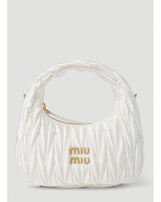 Miu Miu White Mini Wander Hobo Bag