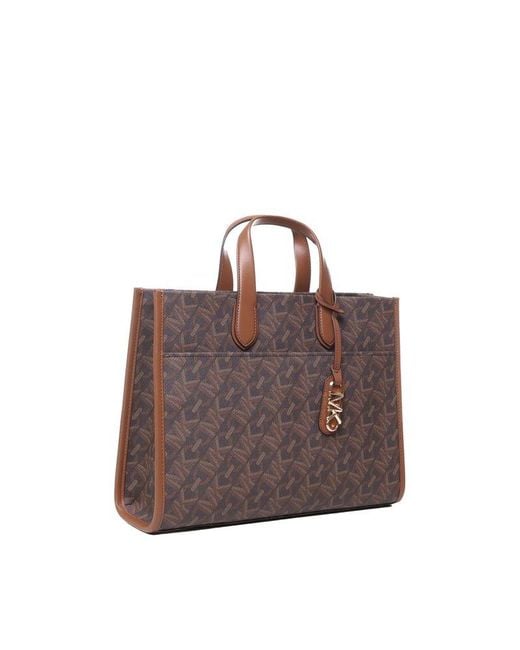 Michael Kors Brown Large Gigi Tote Bag With Empire Logo Print