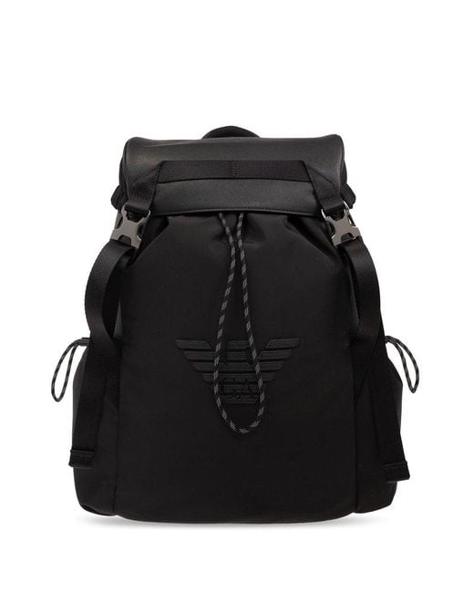 Emporio Armani Black Backpack With Logo for men