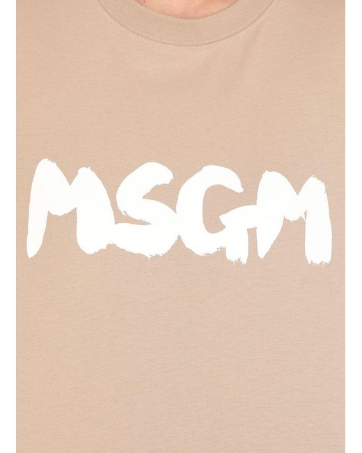 MSGM Natural T-shirts And Polos Beige