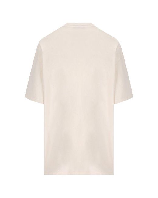 Prada White Logo Triangle Crewneck T-shirt