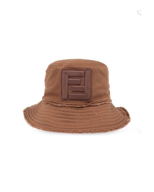 Fendi Brown Hat With Logo,