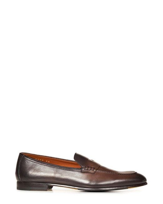 Doucal's Brown Penny-Slot Slip-On Loafers for men