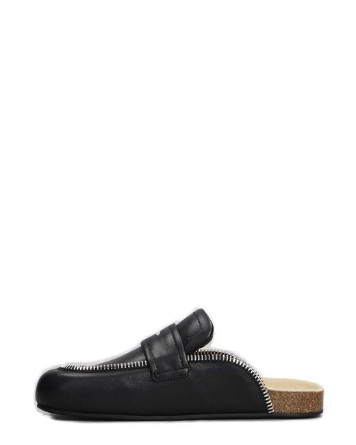J.W. Anderson Black Biker Loafer Mules