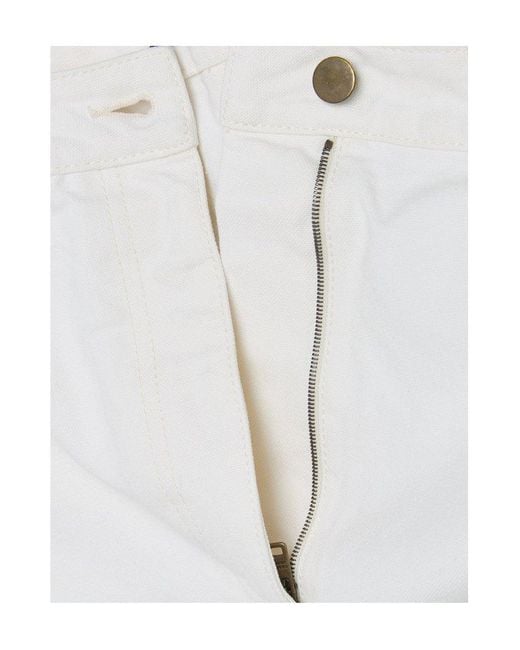 Prada White Logo-Patch Pencil Skirt