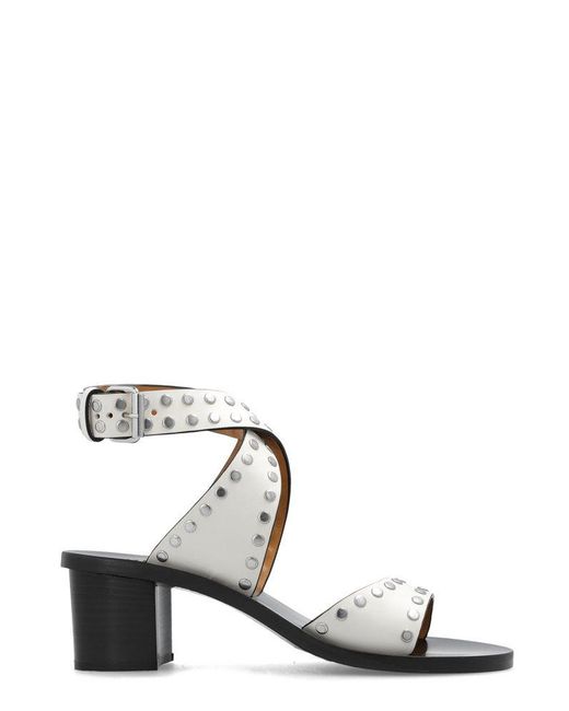 Isabel Marant White Jillin Studded Crossover-strap Sandals