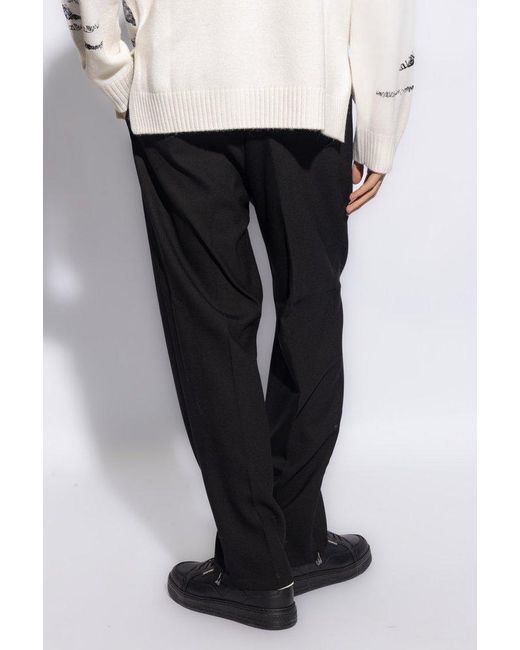 Emporio Armani Black Pleat-front Trousers, for men