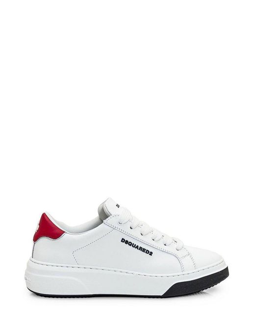 DSquared² White Logo Embossed Low-top Sneakers