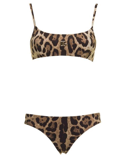 Dolce & Gabbana Synthetic Leopard Printed Bikini Set | Lyst Canada