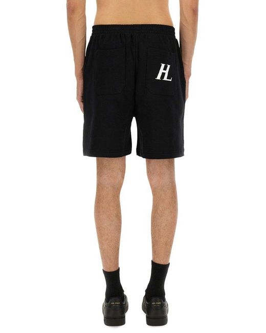 Helmut Lang Black Shorts With Logo for men