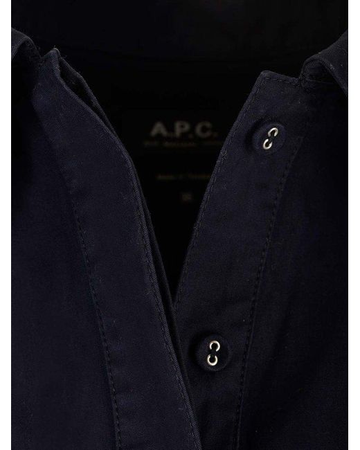 A.P.C. Blue Midnight Cotton Shirt
