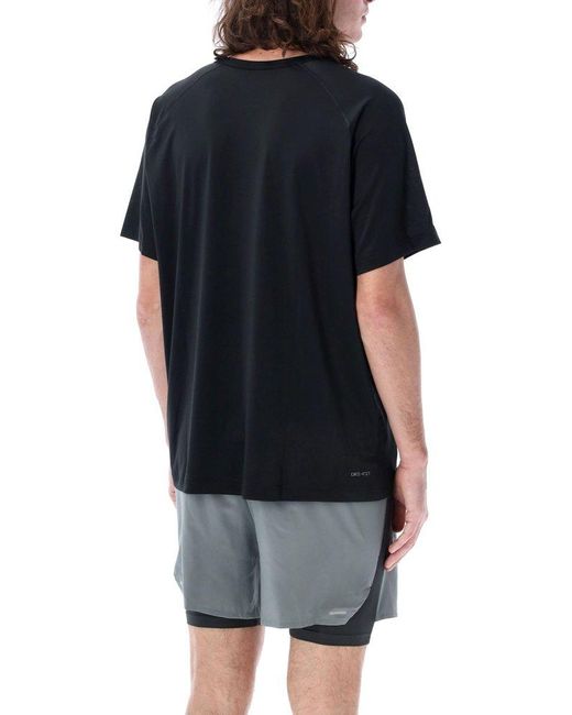 Nike Black Logo Printed Short-sleeved Fitness Top for men