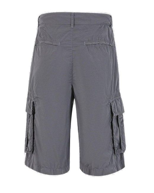 Givenchy Gray Logo Embroidered Cargo Shorts for men